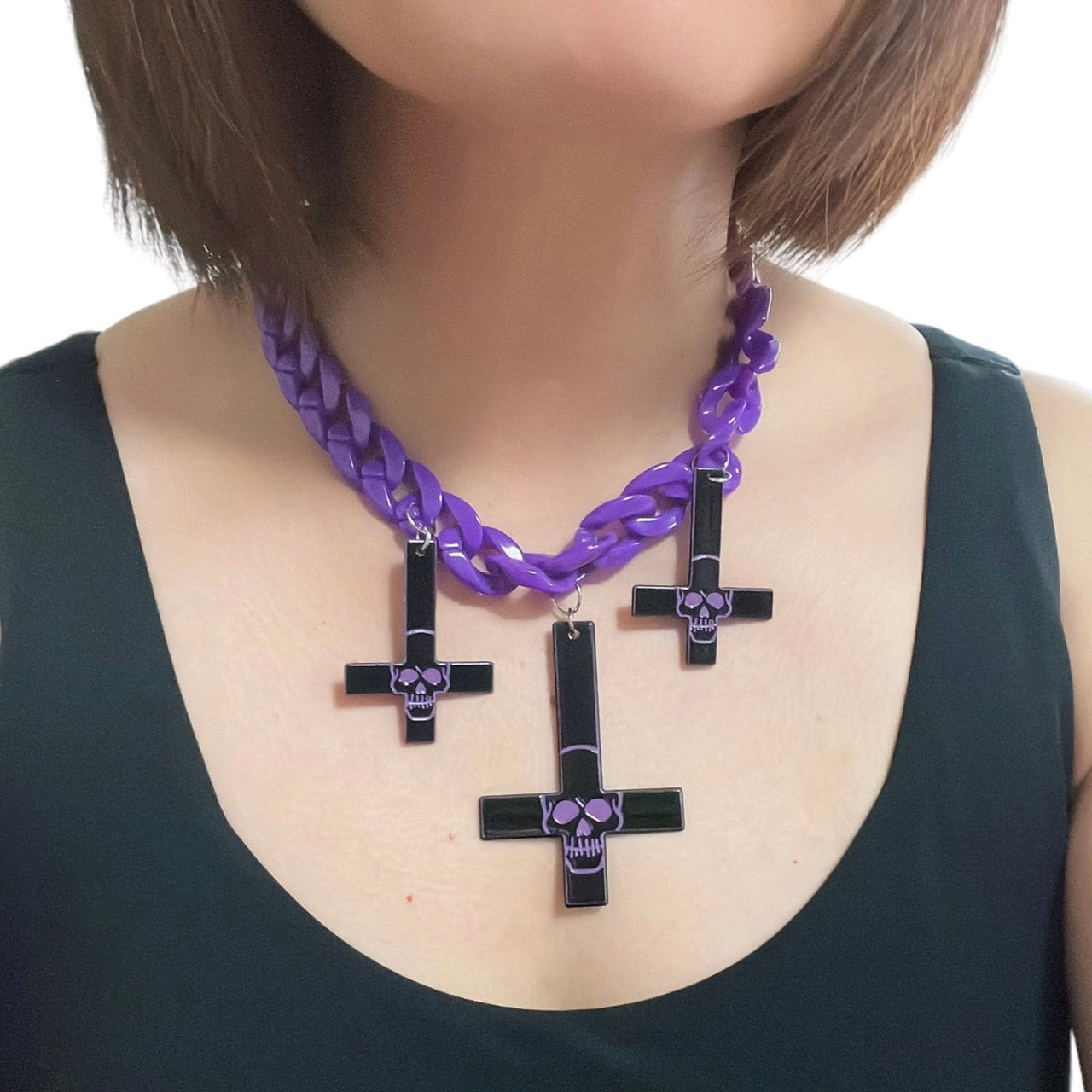 inverted cross chain necklace