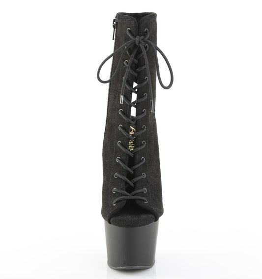 【PLEASER】ADORE-1016 シューズ Blk Faux Suede/Blk Matte【取寄】