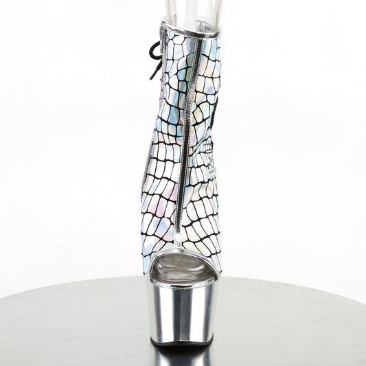 【PLEASER】ADORE-1018HG シューズ Slv Hologram Ostrich Pu/Slv Chrome【取寄】