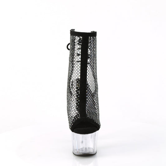 【PLEASER】ADORE-1018RM プラットフォームシューズ Blk Faux Suede-RS Mesh/Clr【取寄】