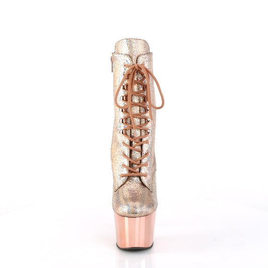 【PLEASER】ADORE-1020HM プラットフォームシューズ Rose Gold Holo Metallic Pu/Rose Gold Chrome【取寄】