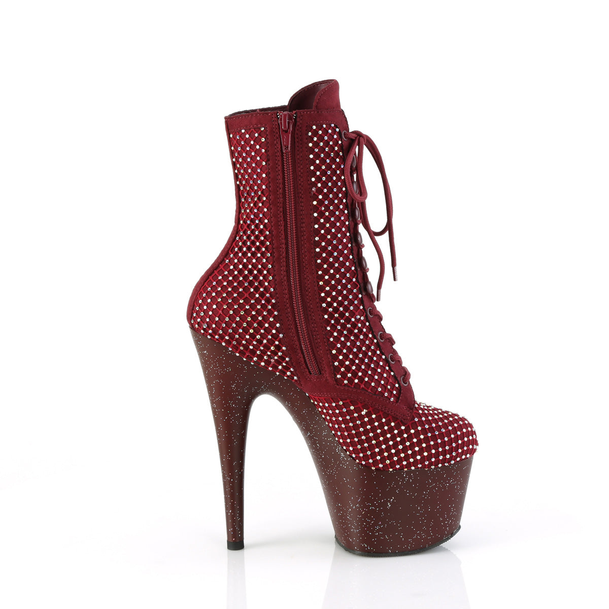 【PLEASER】ADORE-1020RM シューズ Burgundy Faux Suede-RS Mesh/Burgundy Mat【取寄】