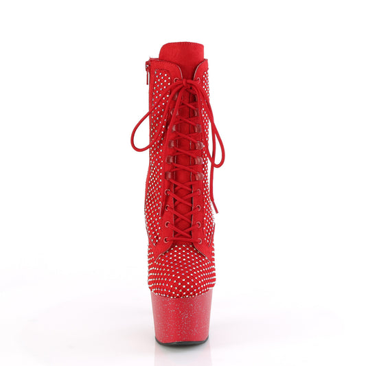 【PLEASER】ADORE-1020RM プラットフォームシューズ Red Faux Suede-RS Mesh/Red Matte【取寄】