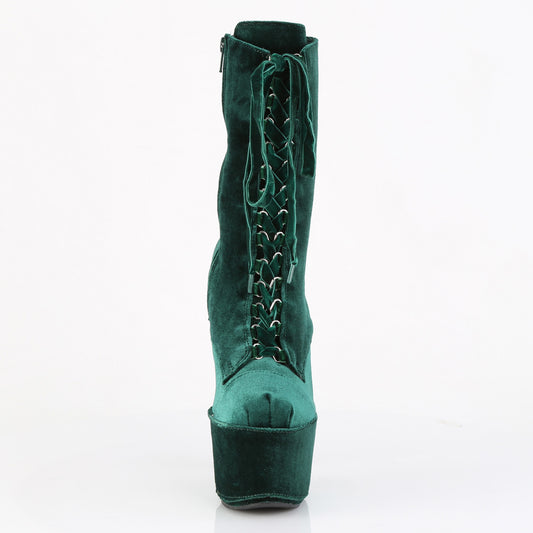 【PLEASER】ADORE-1045VEL プラットフォームシューズ Emerald Green Velvet/Emerald Green Velvet【取寄】