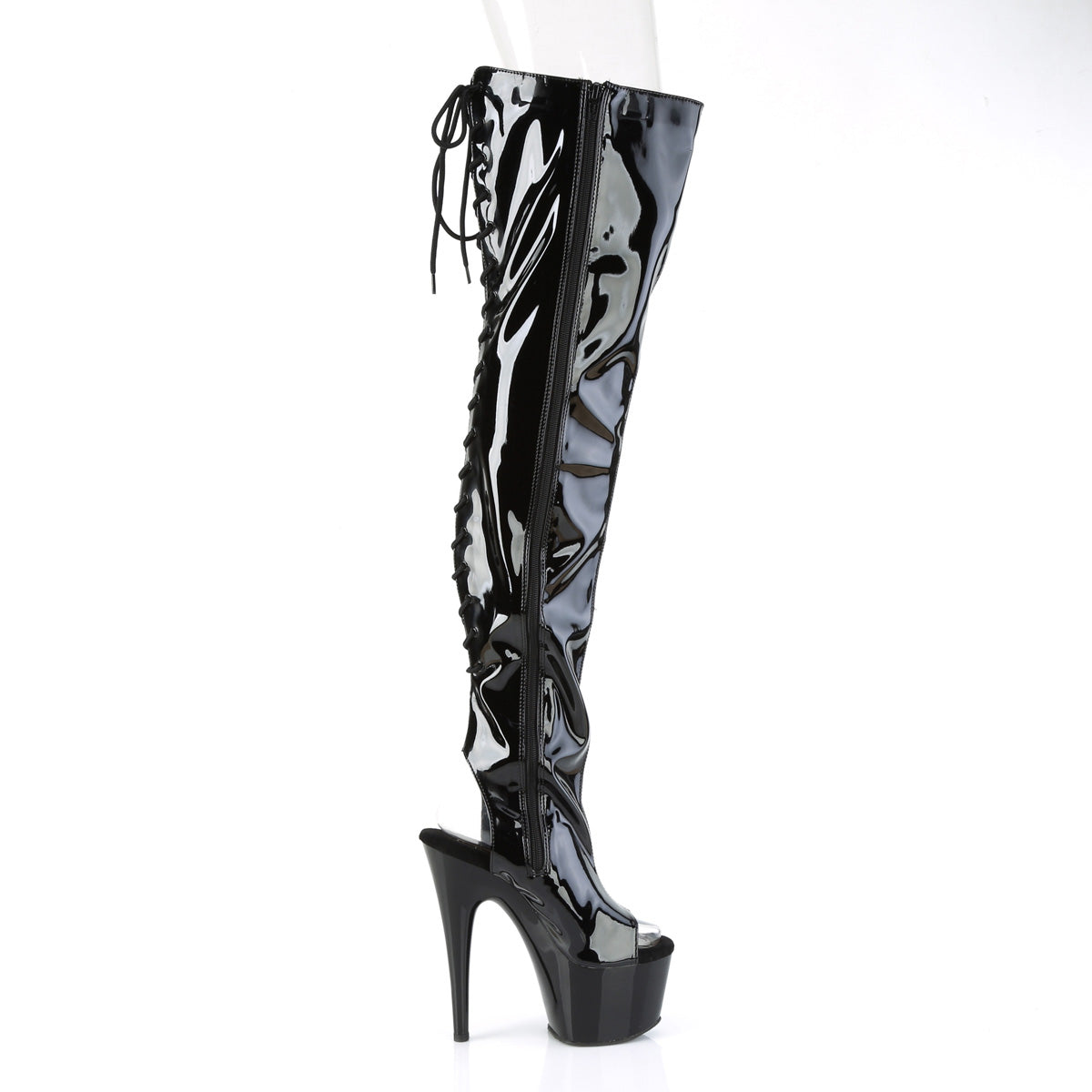 【PLEASER】ADORE-3017 シューズ Blk Str. Pat/Blk【取寄】
