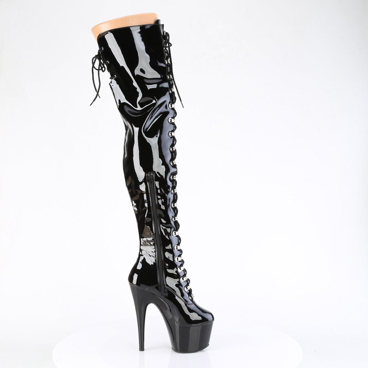 【PLEASER】ADORE-3022 プラットフォームシューズ Blk Str Pat/Blk【取寄】