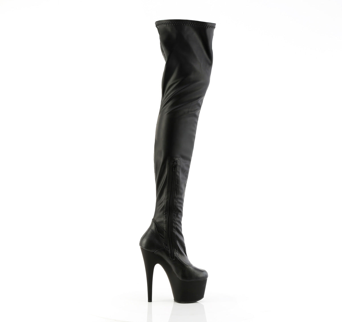 【PLEASER】ADORE-4000 シューズ Blk Str. Faux Leather/Blk Matte【取寄】