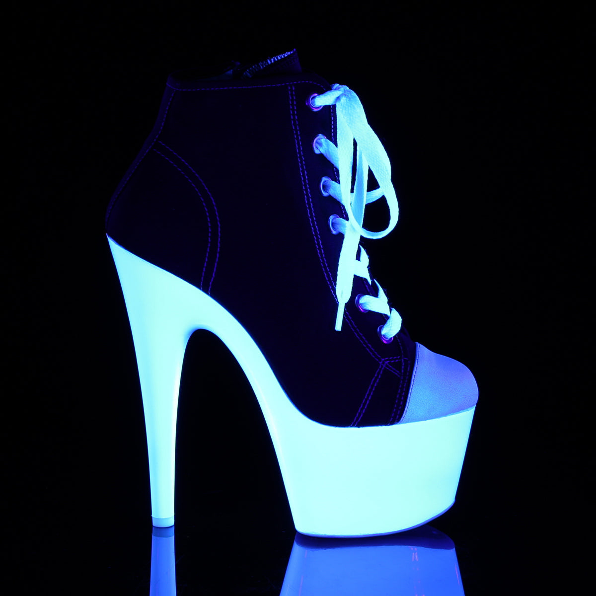 【PLEASER】ADORE-700SK-02 シューズ Blk Canvas/Neon White【取寄】
