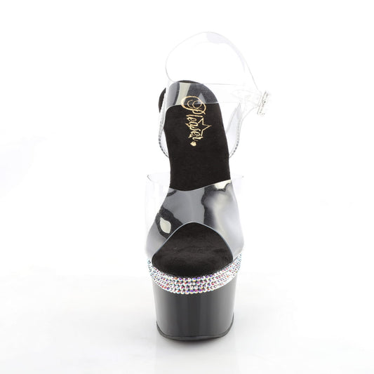 【PLEASER】ADORE-708PHRS プラットフォームシューズ Clr/Blk【取寄】