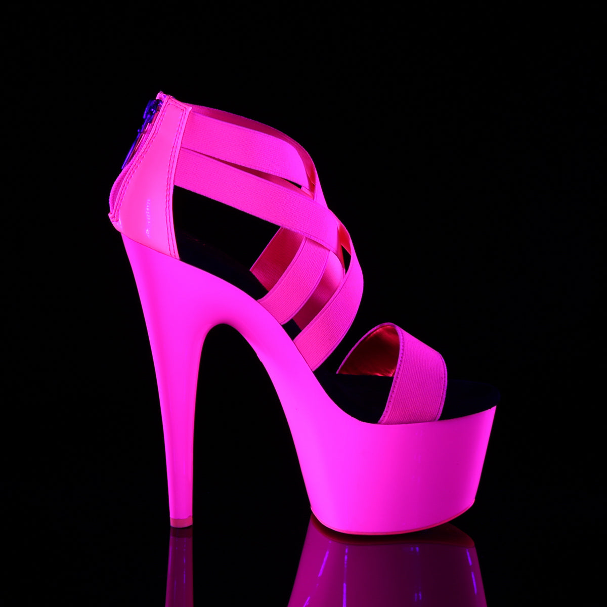 【PLEASER】ADORE-769UV シューズ Neon H. Pink Elastic Band-Pat/Neon H. Pink【取寄】