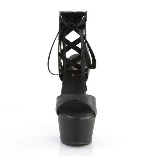 【PLEASER】ASPIRE-600-14 プラットフォームシューズ Blk Faux Leather/Blk Matte【取寄】