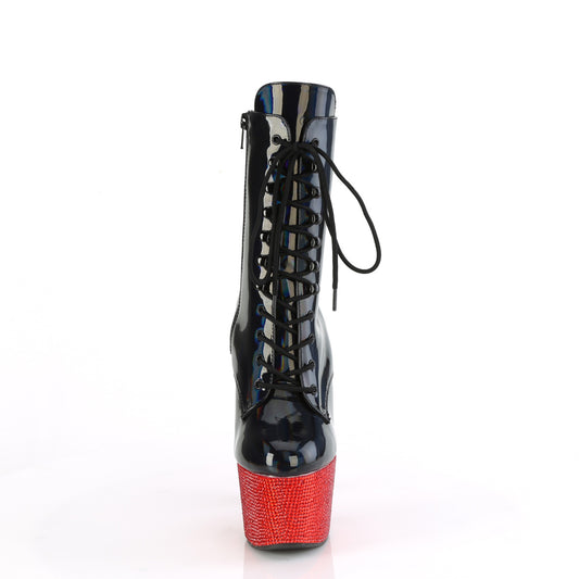 【PLEASER】BEJEWELED-1020-7 プラットフォームシューズ Blk Holo Pat/Red RS【取寄】