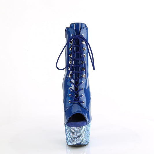 【PLEASER】BEJEWELED-1021-7 プラットフォームシューズ Blue Holo Pat/Blue AB RS【取寄】