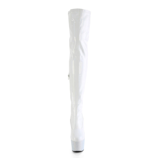 【PLEASER】BEJEWELED-3000-7 プラットフォームシューズ Wht Str Holo Pat/Wht RS【取寄】