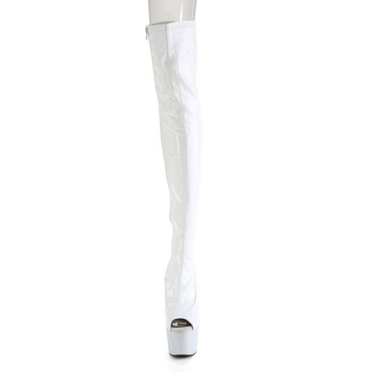 【PLEASER】BEJEWELED-3011-7 プラットフォームシューズ Wht Str Holo Pat/Wht RS【取寄】