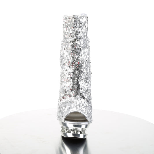 【PLEASER】BLONDIE-R-1008 プラットフォームシューズ Slv Sequins/Slv Chrome【取寄】