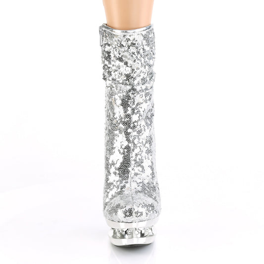 【PLEASER】BLONDIE-R-1009 プラットフォームシューズ Slv Sequins/Slv Chrome【取寄】
