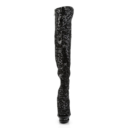 【PLEASER】BLONDIE-R-3011 プラットフォームシューズ Blk Sequins/Blk【取寄】