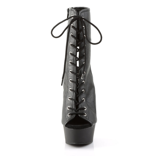【PLEASER】DELIGHT-1016 プラットフォームシューズ Blk Faux Leather/Blk Matte【取寄】