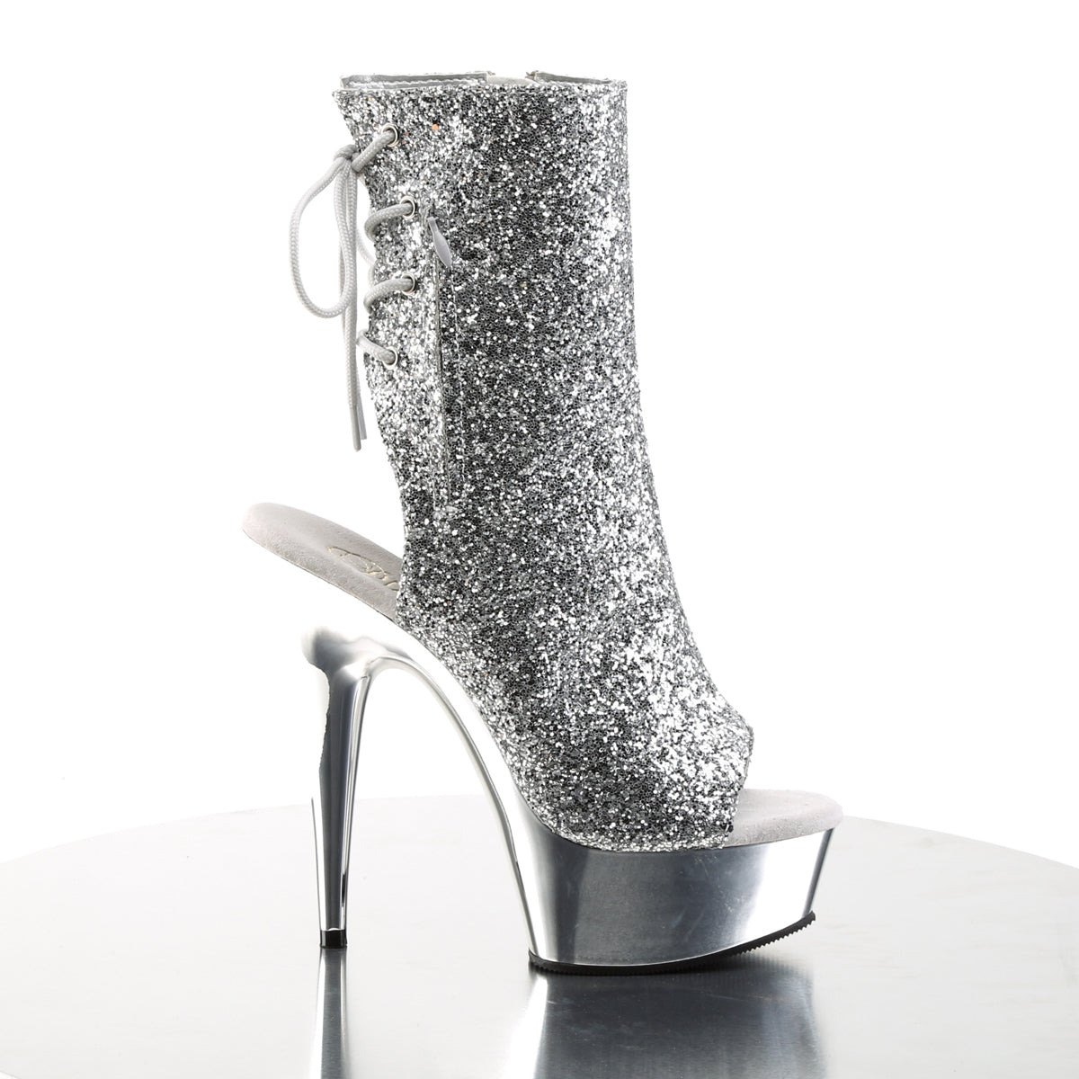 【PLEASER】DELIGHT-1018G プラットフォームシューズ Slv Gltr/Slv Chrome【取寄】