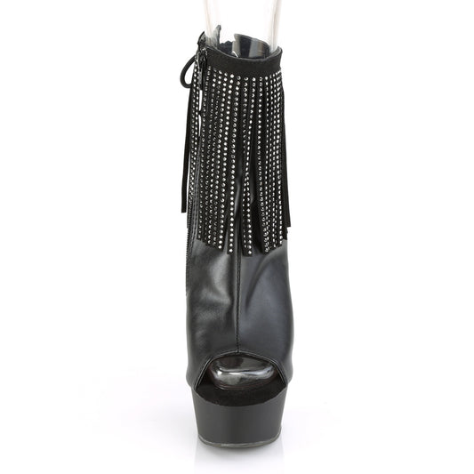 【PLEASER】DELIGHT-1018RSF プラットフォームシューズ Blk Faux Leather/Blk Matte【取寄】