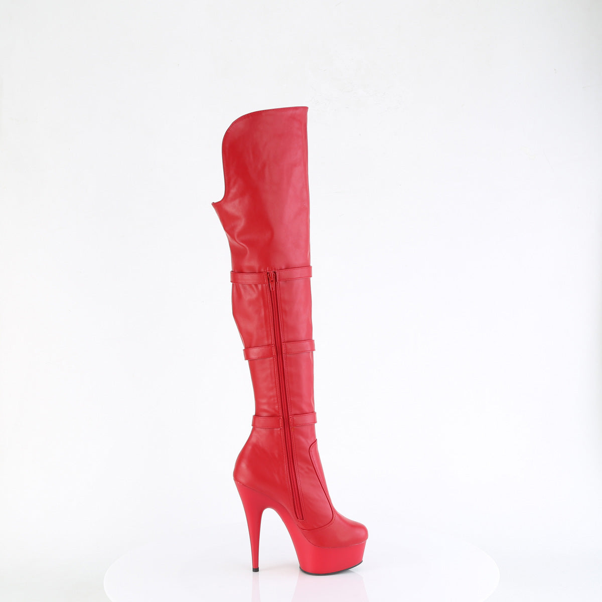 【PLEASER】DELIGHT-3018 シューズ Red Str. Faux Leather/Red Matte【取寄】