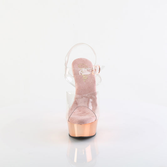 【PLEASER】DELIGHT-608 プラットフォームシューズ Clr/Rose Gold Chrome【取寄】