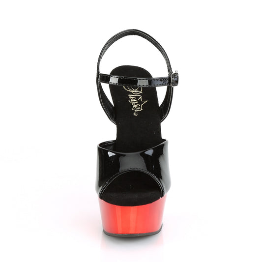 【PLEASER】DELIGHT-609 プラットフォームシューズ Blk Pat/Red Chrome【取寄】