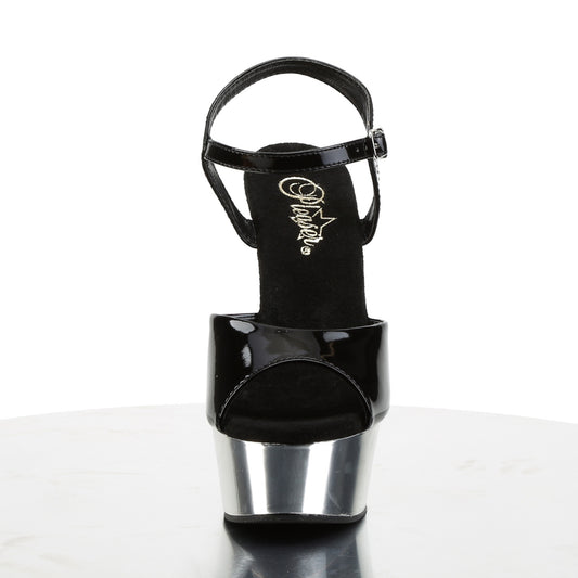 【PLEASER】DELIGHT-609 プラットフォームシューズ Blk/Slv Chrome【取寄】