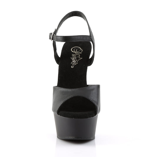 【PLEASER】DELIGHT-609 プラットフォームシューズ Blk Faux Leather/Blk Matte【取寄】