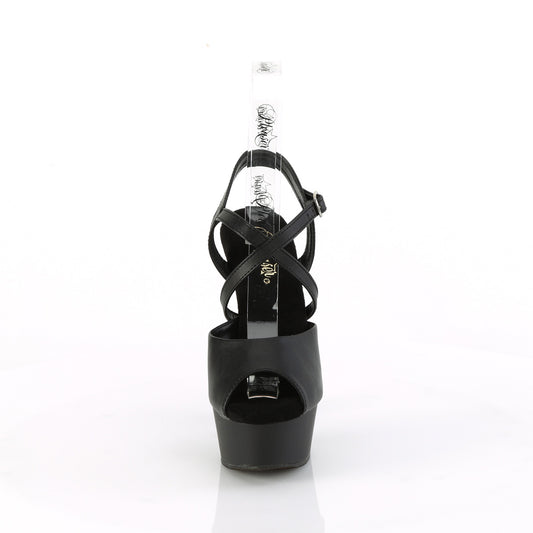 【PLEASER】DELIGHT-624-1 プラットフォームシューズ Blk Faux Leather/Blk Matte【取寄】