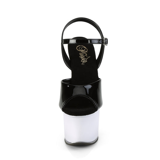 【PLEASER】DISCOLITE-709 プラットフォームシューズ Blk Pat/White Glow【取寄】