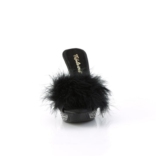 【FABULICIOUS】ELEGANT-401F プラットフォームシューズ Blk Marabou-Faux Leather/Blk【取寄】