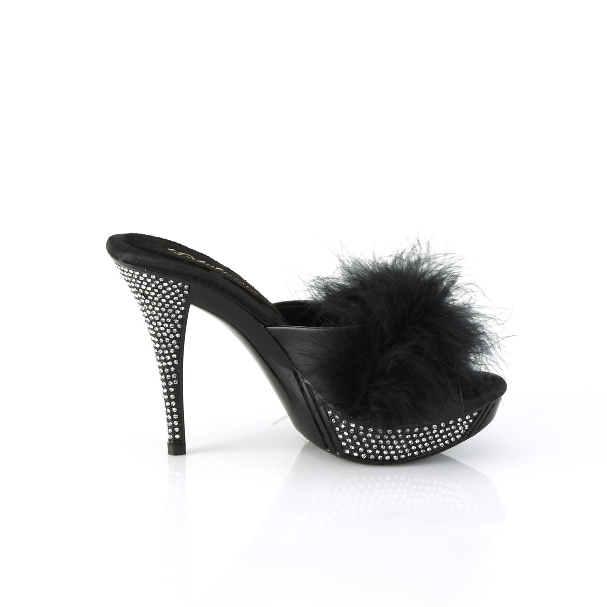 【FABULICIOUS】ELEGANT-401F シューズ Blk Marabou-Faux Leather/Blk【取寄】
