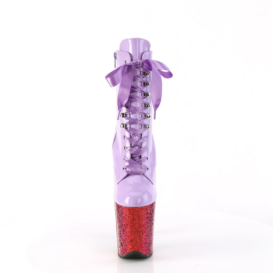 【PLEASER】FLAMINGO-1020HG プラットフォームシューズ Lavender Holo Pat/Rainbow Glitter【取寄】