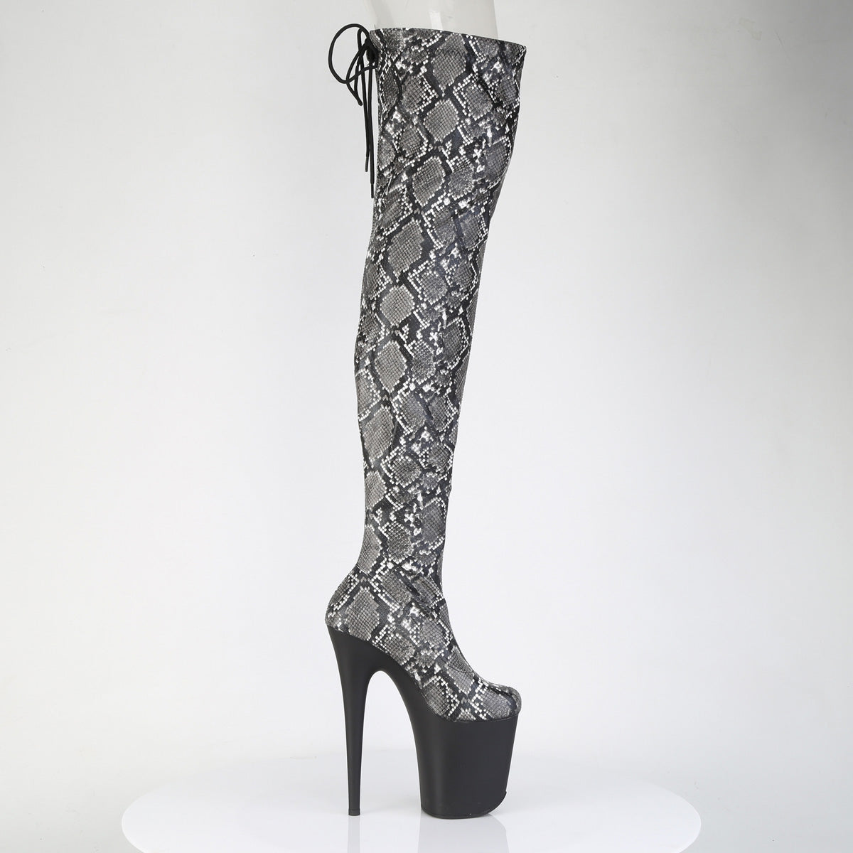 【PLEASER】FLAMINGO-3008SP-BT プラットフォームシューズ Grey-Blk Snake Print/Blk Matte【取寄】