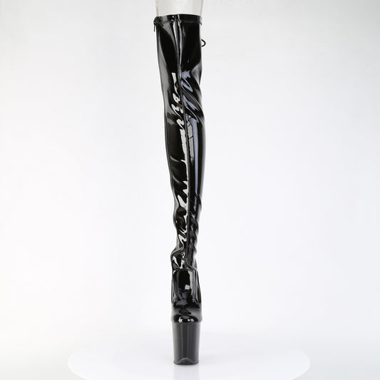 【PLEASER】FLAMINGO-3850 プラットフォームシューズ Blk Str. Pat/Blk【取寄】