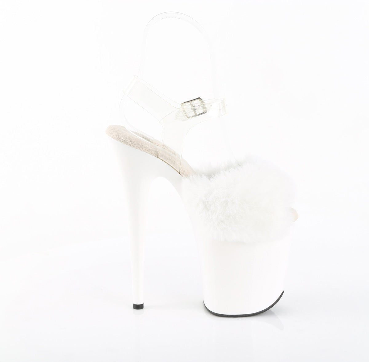 【PLEASER】FLAMINGO-808FUR プラットフォームシューズ Wht Faux Fur-Clr TPU/Wht【取寄】