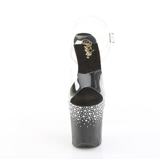 【PLEASER】FLAMINGO-808SPKL-02 プラットフォームシューズ Clr/Blk-Slv RS【取寄】