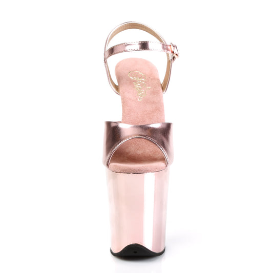 【PLEASER】FLAMINGO-809 プラットフォームシューズ Rose Gold Met. Pu/Rose Gold Chrome【取寄】