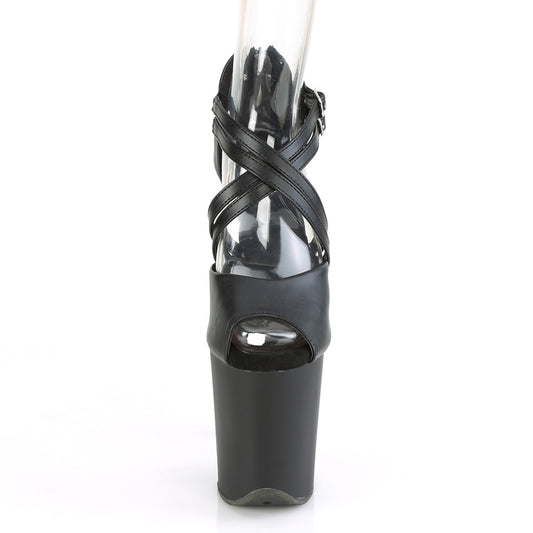 【PLEASER】FLAMINGO-865 プラットフォームシューズ Blk Faux Leather/Blk Matte【取寄】