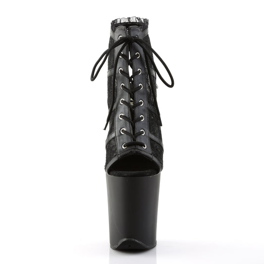 【PLEASER】FLAMINGO-896LC プラットフォームシューズ Blk Mesh-Lace/Blk Matte【取寄】