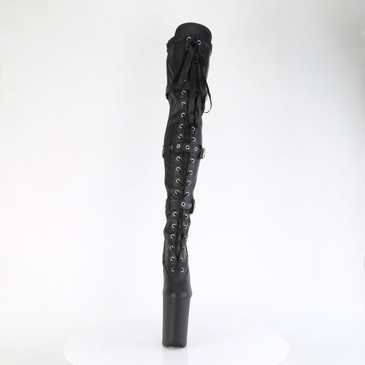 【PLEASER】INFINITY-3028 プラットフォームシューズ Blk Str Faux Le/Blk Matte【取寄】