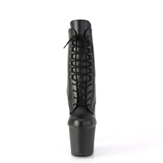 【PLEASER】IRONGRIP-1020 プラットフォームシューズ Blk Faux Leather/Blk Matte-Slv Brushed【取寄】