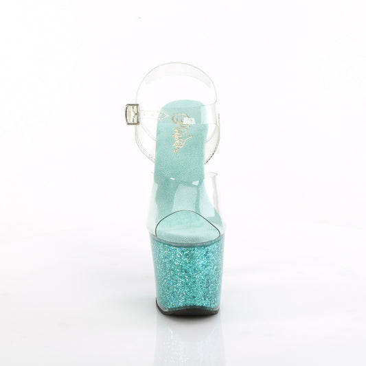 【PLEASER】LOVESICK-708SG プラットフォームシューズ Clr/Aqua multi Iridescent Glitters【取寄】