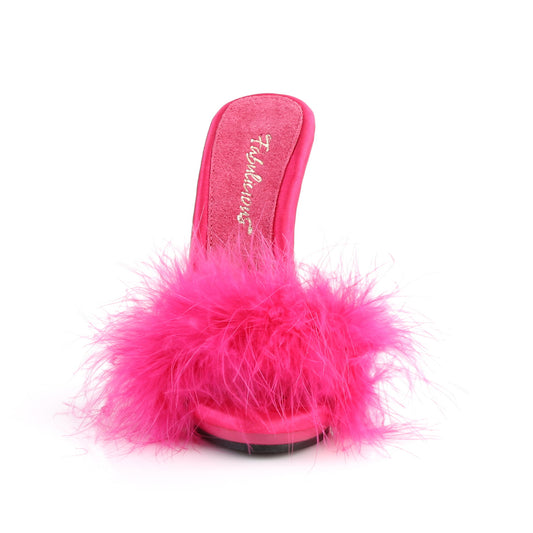 【FABULICIOUS】POISE-501F ヒールシューズ H. Pink Satin-Marabou Fur/H. Pink【取寄】