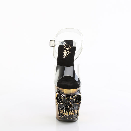 【PLEASER】RAPTURE-808-LT プラットフォームシューズ Clr/Satin Brass Chrome【取寄】