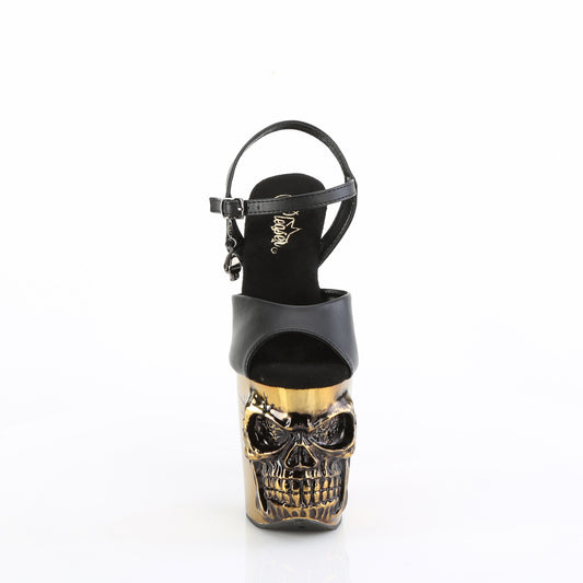 【PLEASER】RAPTURE-809-LT プラットフォームシューズ Blk Faux Leather/Satin Brass Chrome【取寄】
