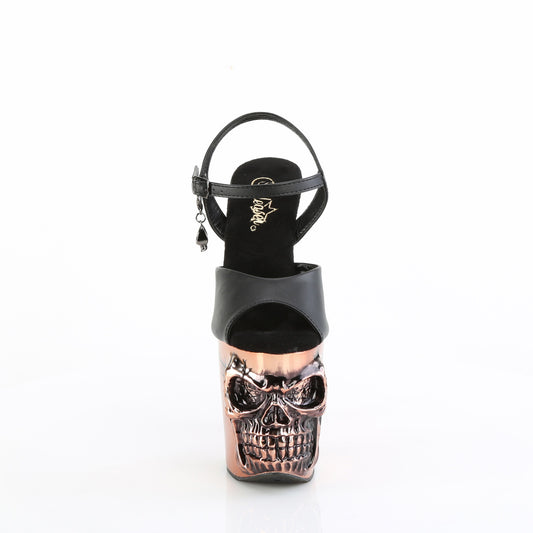 【PLEASER】RAPTURE-809-LT プラットフォームシューズ Blk Faux Leather/Satin Copper Chrome【取寄】