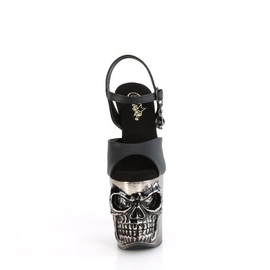 【PLEASER】RAPTURE-809-LT プラットフォームシューズ Blk Faux Leather/Satin Pewter Chrome【取寄】